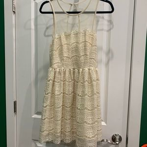 cream lacy dress